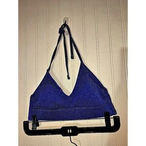 Women Bikini Bathing Suit 2 Pcs Sz Small royal blue with silver glitter NWT